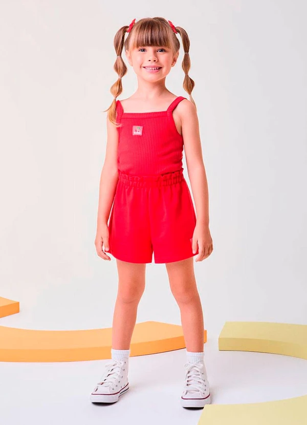 Bimbi - Conjunto Básico Canelado Vermelho Vermelho 2