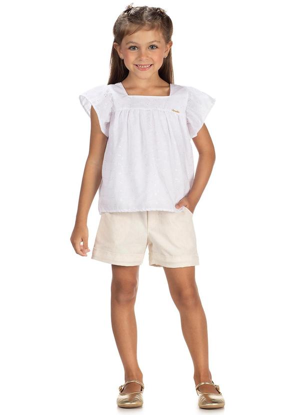 Amada - Conjunto Bata Bordado e Short em Branco