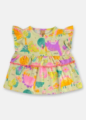 Up Baby - Conjunto Bata Calcinha Dinossauros Verde - UP BABY