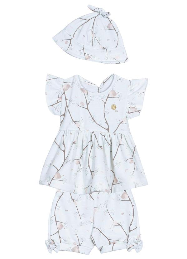 Randa Mundu - Conjunto Bata / Chapeu / Bombachinha Bege