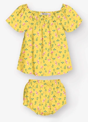 Trick Nick - Conjunto Bata com Calcinha Feminino Amarelo - TRICK NICK