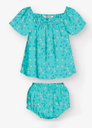 Trick Nick - Conjunto Bata com Calcinha Feminino Azul - TRICK NICK