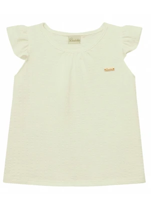 Duduka - Conjunto Bata com Plaquinha e Short Bege - DUDUKA