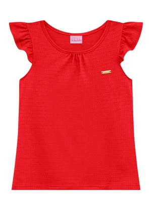 Duduka - Conjunto Bata com Plaquinha e Short Bordô - DUDUKA