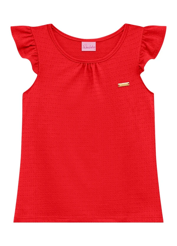 Duduka - Conjunto Bata com Plaquinha e Short Bordô