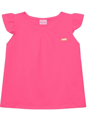 Duduka - Conjunto Bata com Plaquinha e Short Rosa - DUDUKA