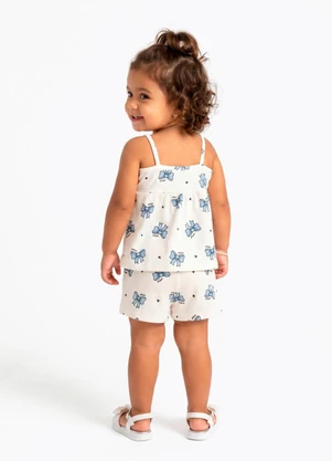 Sweet Lemon - Conjunto Bata com Rotativo e Shorts Bege - SWEET LEMON
