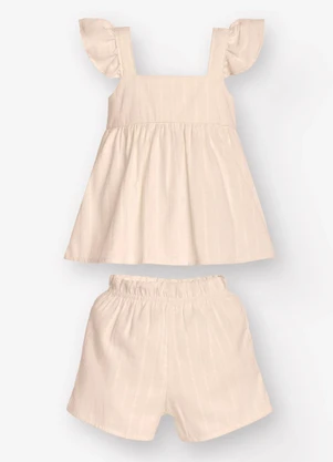 Trick Nick - Conjunto Bata com Shorts Bebê Bege - TRICK NICK