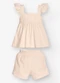Trick Nick - Conjunto Bata com Shorts Bebê Bege - variação: Bege
