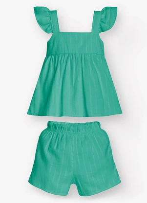 Trick Nick - Conjunto Bata com Shorts Bebê Verde - TRICK NICK