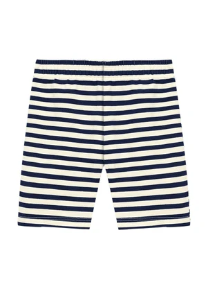 Duduka - Conjunto Bata e Bermuda Ciclista Listras Azul  - DUDUKA