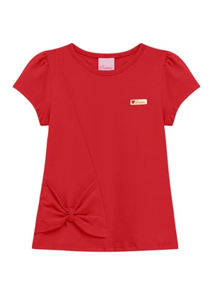 Duduka - Conjunto Bata e Bermuda  Listras Vermelho - DUDUKA