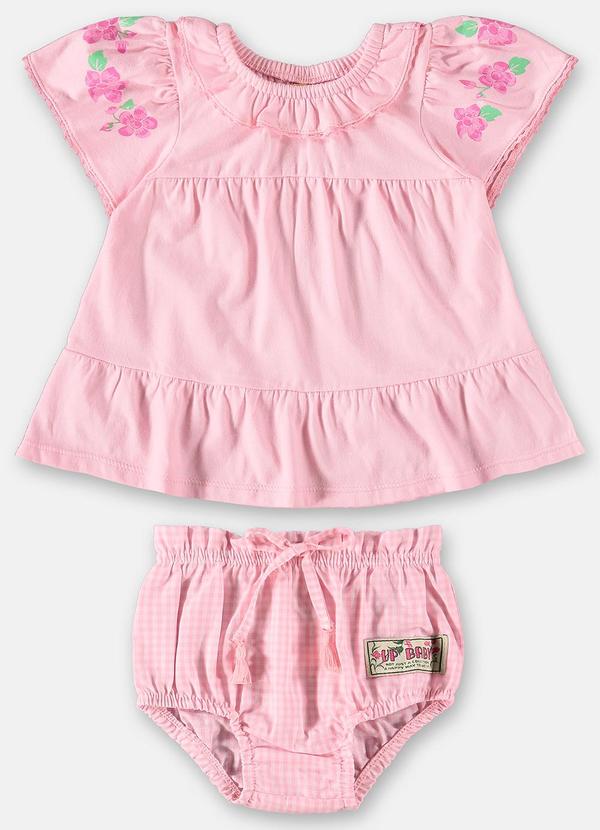 Up Baby - Conjunto Bata e Calcinha Bebê Rosa 2