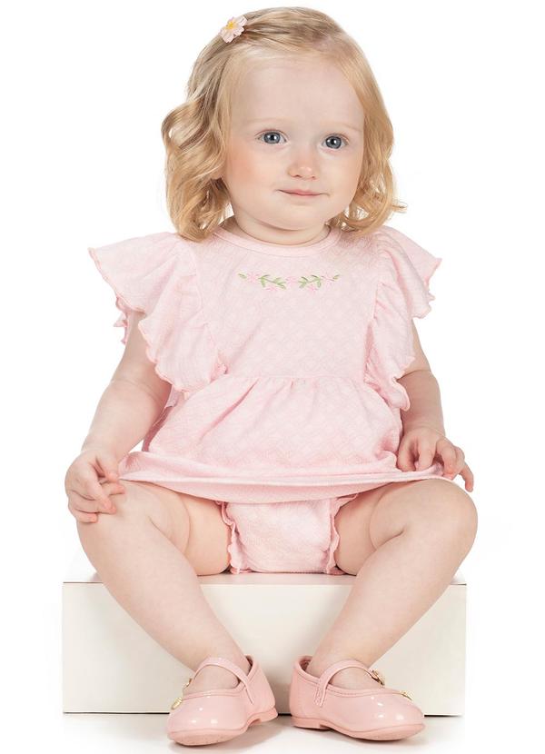 Amada - Conjunto Bata e Calcinha em Malha Enlace Rosa
