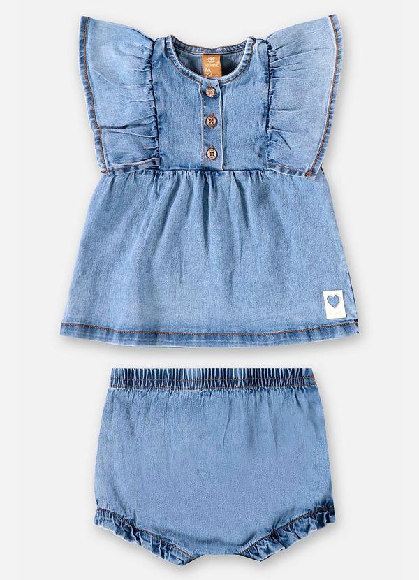 Up Baby - Conjunto Bata e Calcinha Infantil Azul 2