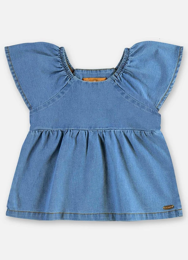 Up Baby - Conjunto Bata e Calcinha Jeans Bebê Azul 4