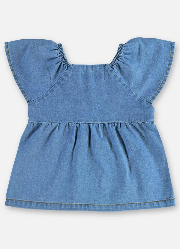 Up Baby - Conjunto Bata e Calcinha Jeans Bebê Azul 5