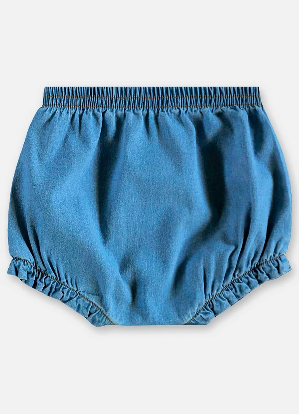 Up Baby - Conjunto Bata e Calcinha Jeans Bebê Azul 6
