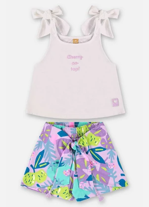 Up Baby - Conjunto Bata e Short Bege - UP BABY