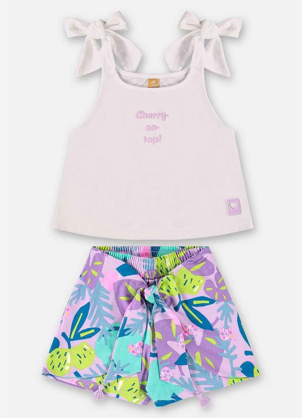 Up Baby - Conjunto Bata e Short Bege