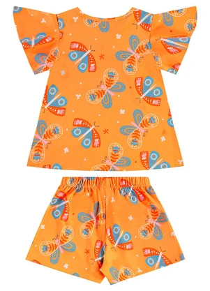 Bee Loop - Conjunto Bata e Short Menina Amarelo - BEE LOOP