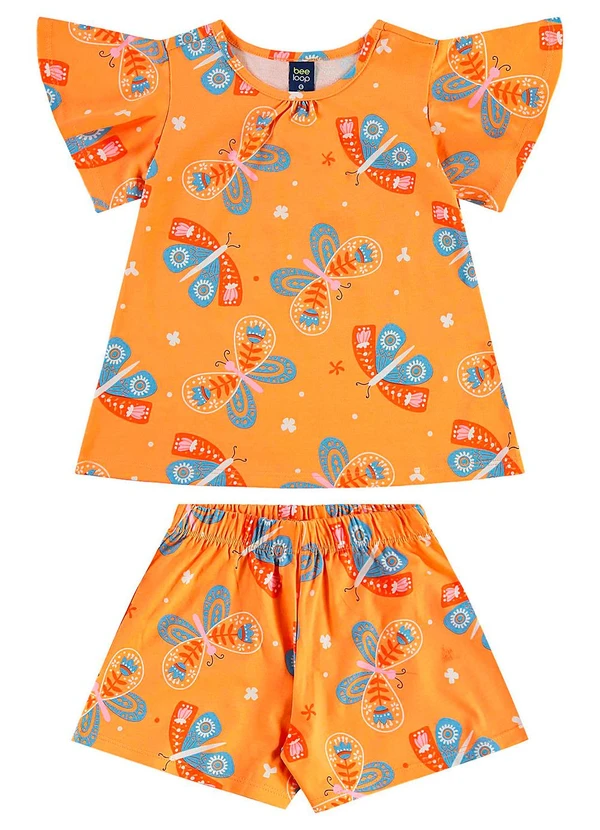 Bee Loop - Conjunto Bata e Short Menina Amarelo 1