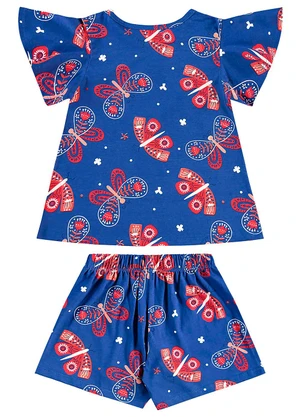 Bee Loop - Conjunto Bata e Short Menina Azul - BEE LOOP