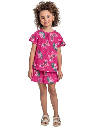 Bee Loop - Conjunto Bata e Short Menina Rosa - BEE LOOP