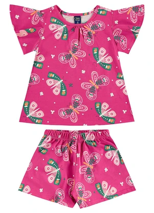 Bee Loop - Conjunto Bata e Short Menina Rosa - BEE LOOP