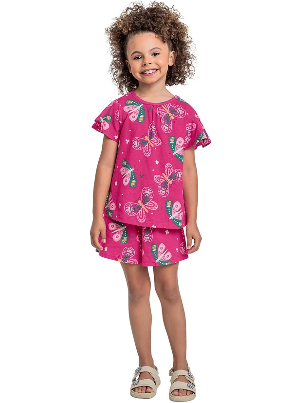 Bee Loop - Conjunto Bata e Short Menina Rosa 1