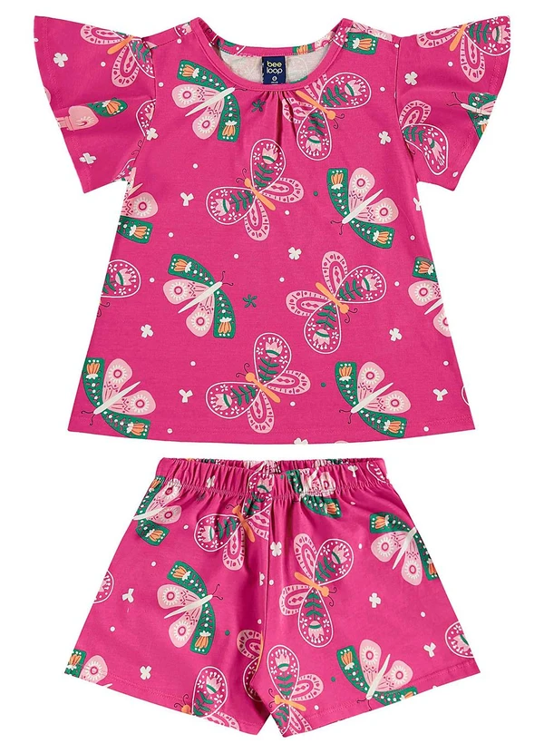 Bee Loop - Conjunto Bata e Short Menina Rosa 2