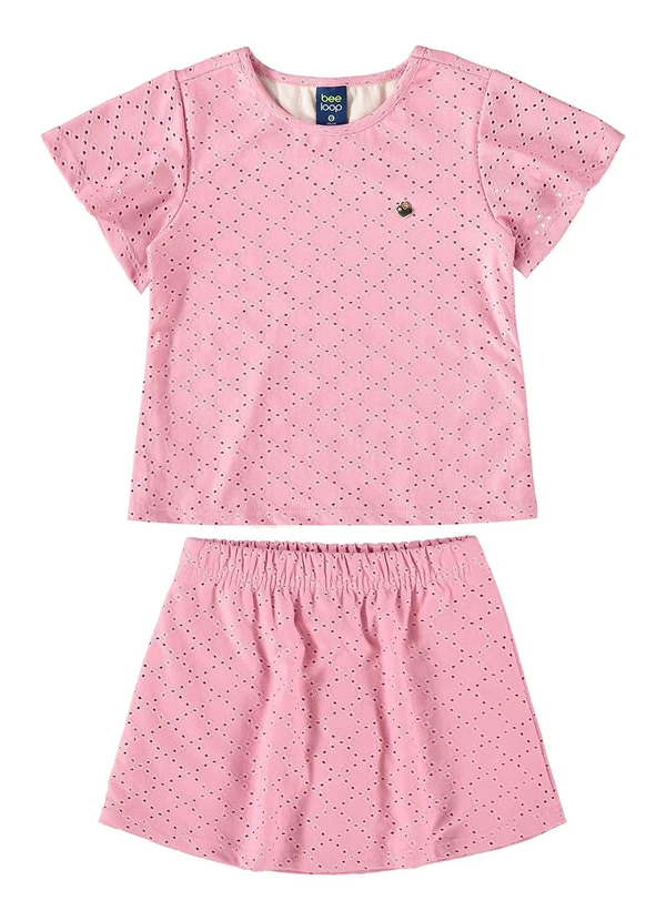 Bee Loop - Conjunto Bata e Short-Saia Rosa