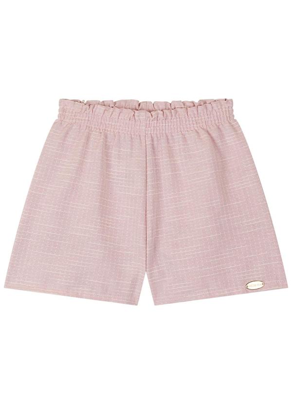 Milli e Nina - Conjunto Bata e Shorts em Sarja Maquinetada Bege 2