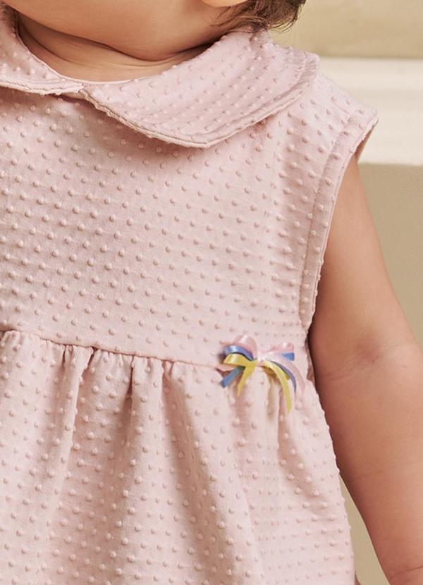 Pokótinha - Conjunto Bata em Cotton e Shorts em Voil Rosa 3