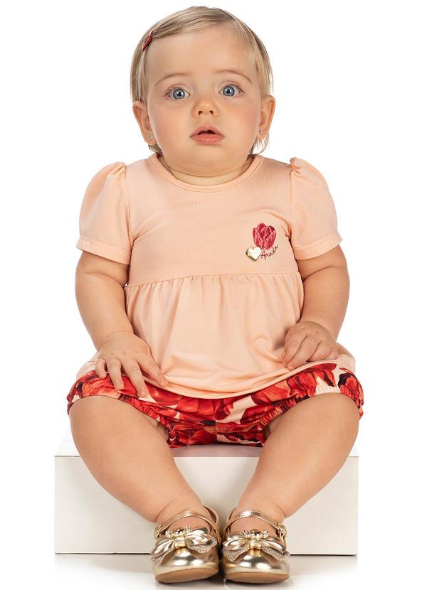 Amada - Conjunto Bata em Crepe e Bombachinha Vermelho