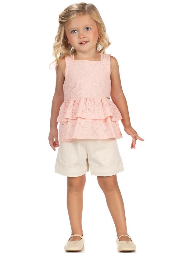 Amada - Conjunto Bata em Malha Laise e Short Rosa
