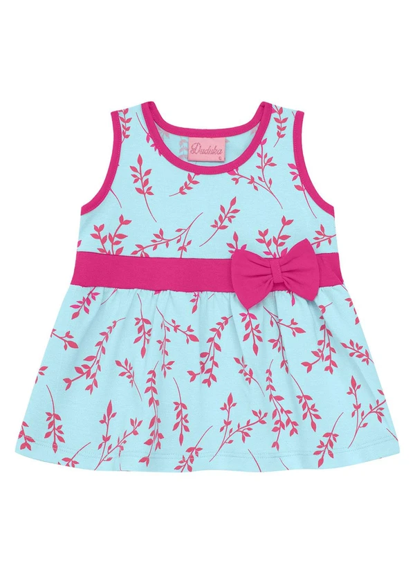 Duduka - Conjunto Bata Estampa Folhas e Short Azul