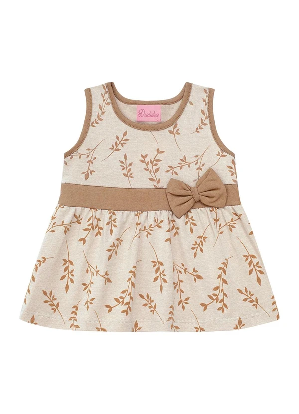 Duduka - Conjunto Bata Estampa Folhas e Short Bege
