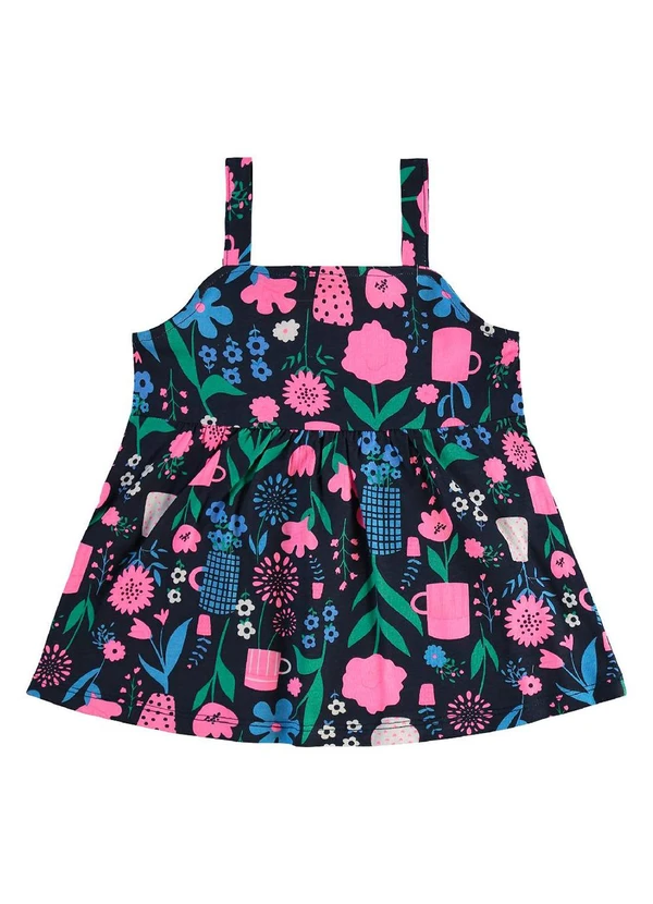 Bee Loop - Conjunto Bata Floral e Bermuda Azul 3