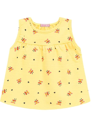 Duduka - Conjunto Bata Libélula e Bermuda  Amarelo - DUDUKA