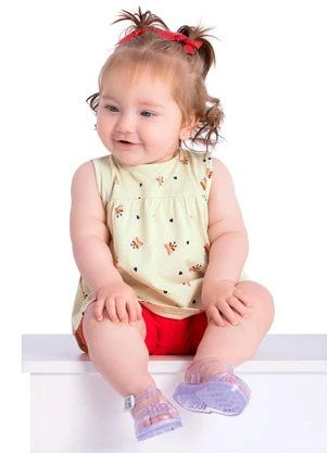 Duduka - Conjunto Bata Libélula e Bermuda Ciclista Bege - DUDUKA
