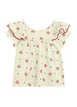 Duduka - Conjunto Bata Libélula e Bermuda Ciclista Bege - DUDUKA