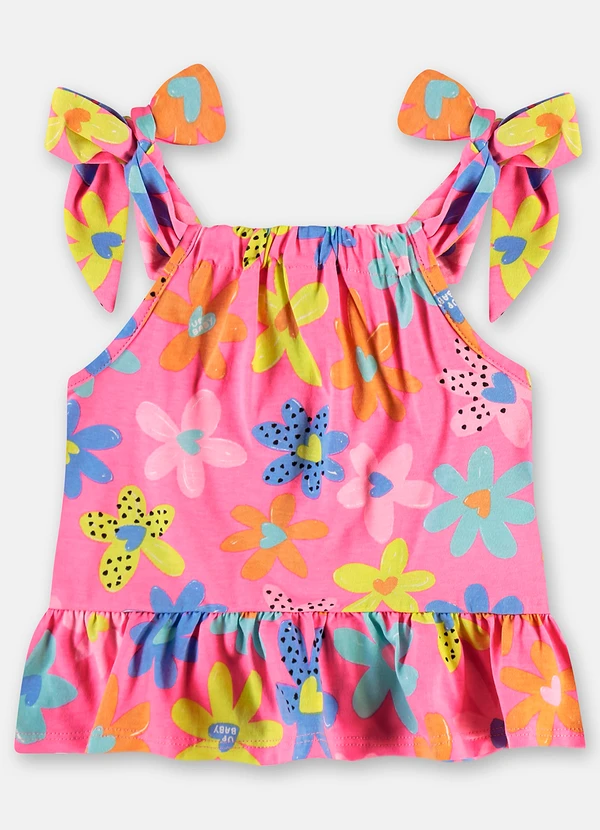 Up Baby - Conjunto Bata Short Algodão Rosa 3
