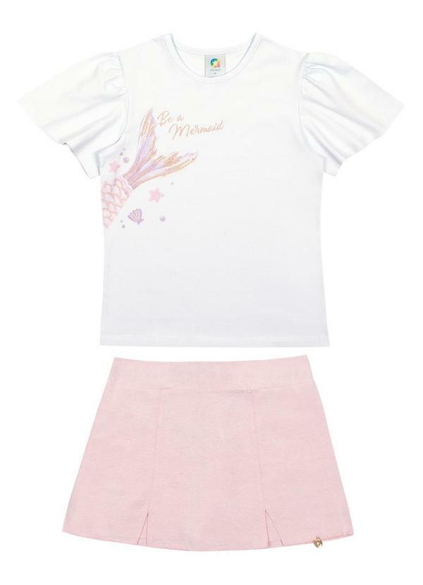 Alenice - Conjunto Be a Mermaid Meninas Branco