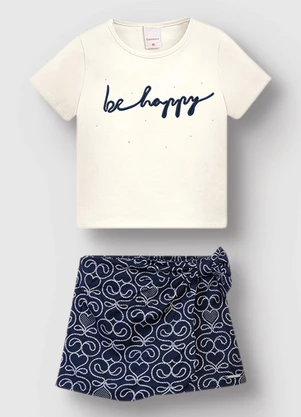 Carinhoso - Conjunto Be Happy Bordado Off White - CARINHOSO