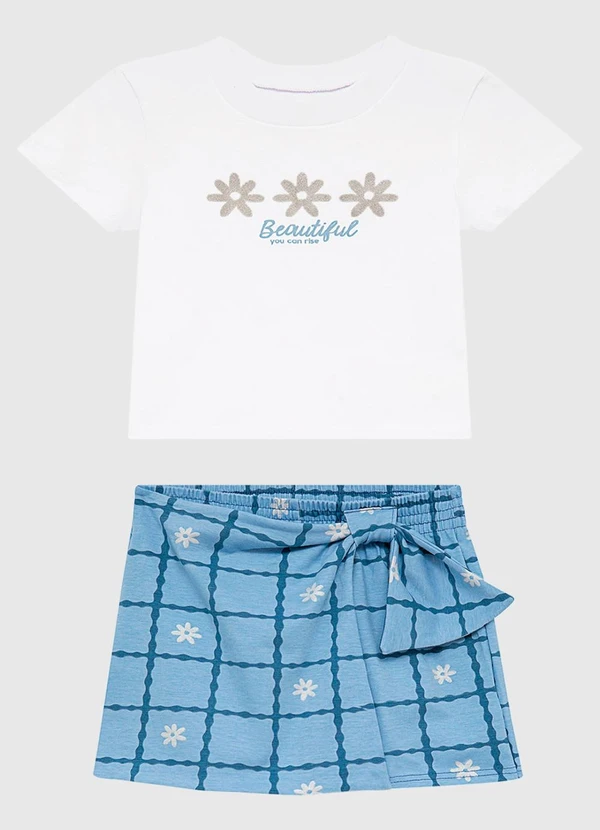 Malwee Kids - Conjunto Beautiful, You Can Rise Branco