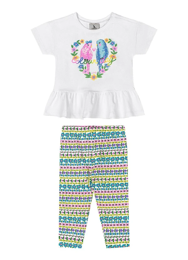 Quimby - Conjunto Bebê Blusa e Calça Legging Branco 2