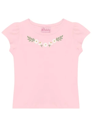 Duduka - Conjunto Bebê Blusa e Short com Babado  Rosa - DUDUKA