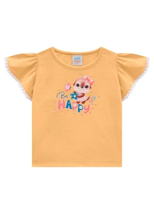 Marlan - Conjunto Bebê Blusa e Shorts Cute Jungle Laranja - MARLAN