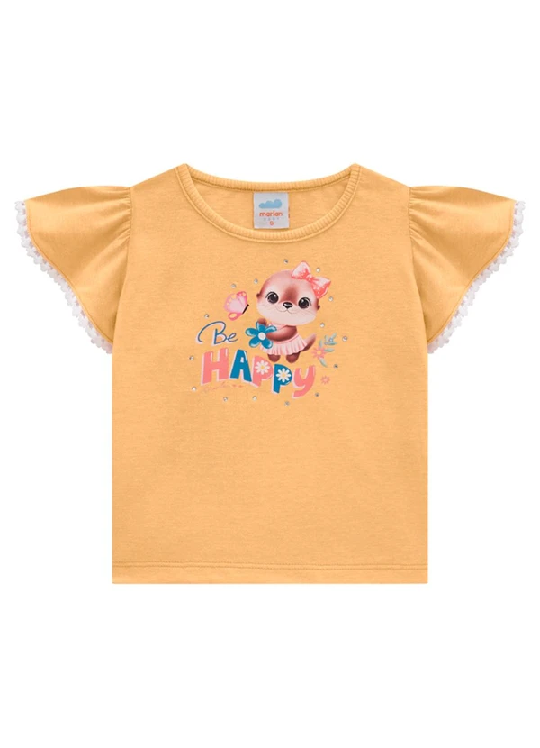 Marlan - Conjunto Bebê Blusa e Shorts Cute Jungle Laranja 2